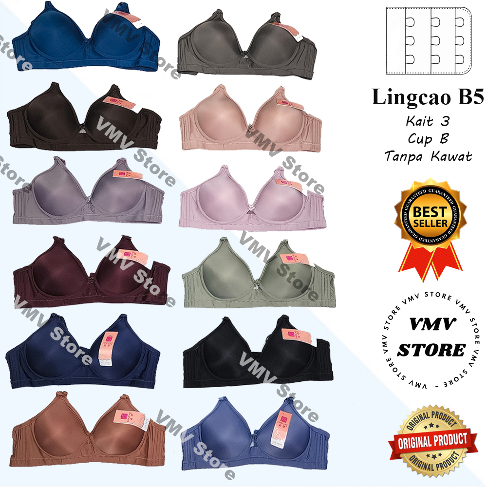 Jual Bh Lingcao B5 Original Bisa Pilih Warna Kait 3 Tanpa Kawat Bra Cup