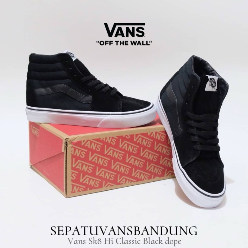Sepatu Vans Sk8 Hi Classic Black Dope Best Quality