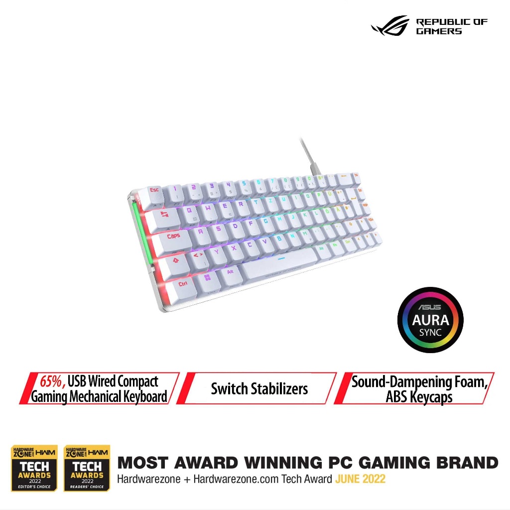 Jual ASUS ROG Falchion Ace White 65% Compact Mechanical Gaming Keyboard ...