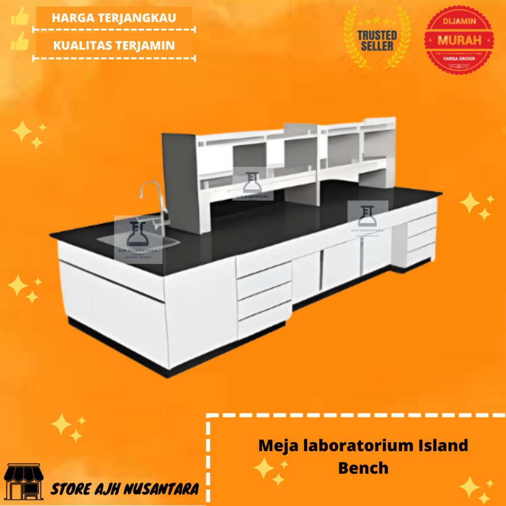 Jual Meja Lab Island Bench Polypropylene Top Multiplex Body