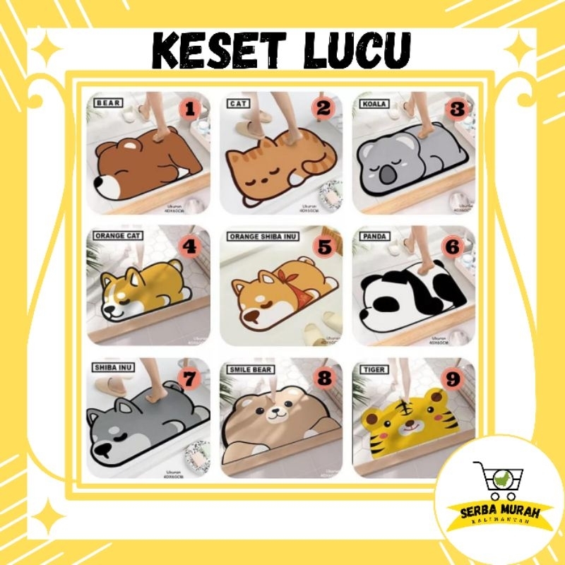Jual KESET LUCU ANTI SLIP | KESET KAMAR MANDI MUDAH MERESAP | KESET