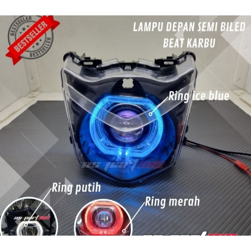 Jual Reflektor Lampu Depan Honda Beat Karbu Custom Semi Biled Cahaya Super Terang Custom