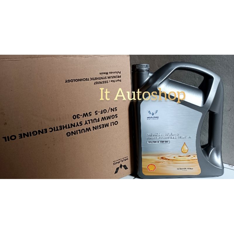 Jual OLI MESIN MOBIL WULING SHELL SN 5W-30 FULLY SHINTETIC, ORIGINAL ...