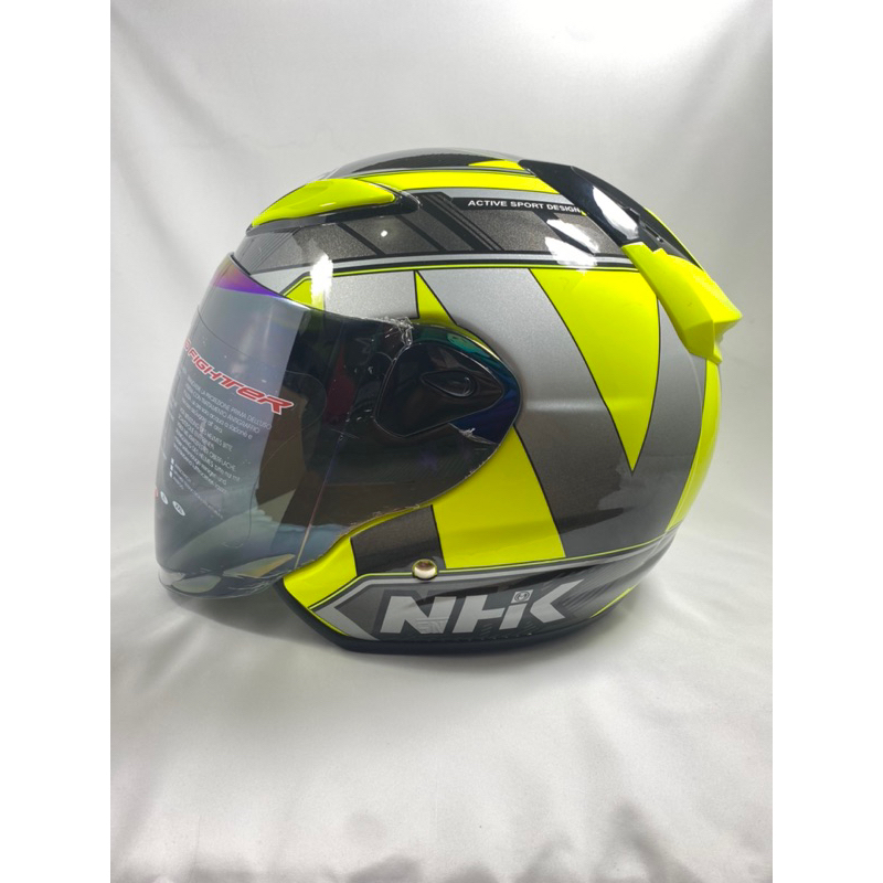 Jual HELM NHK R6 MOTIF / CORAK WAVE YELLOW FLO | Shopee Indonesia