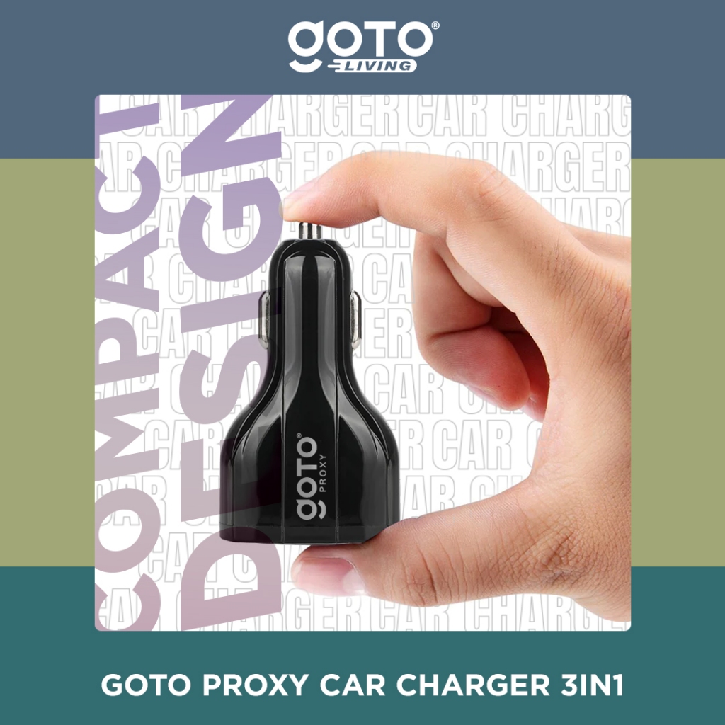 Jual Goto Proxy Adaptor Charger Mobil Fast Charging 3 In 1 USB Type C ...