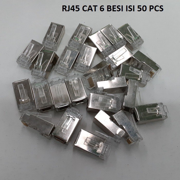 Jual Konektor RJ45 Cat6 Besi (Isi 50 pcs) | Shopee Indonesia