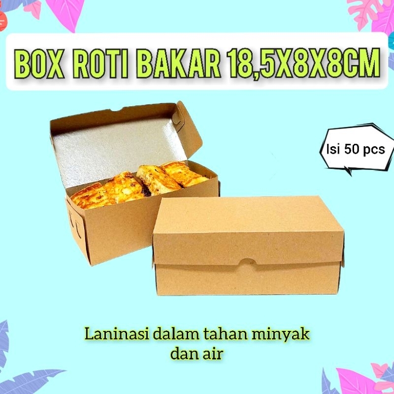 Jual Box roti bakar bandung dus cake take away polos 18,5x8x8 isi 50pcs ...