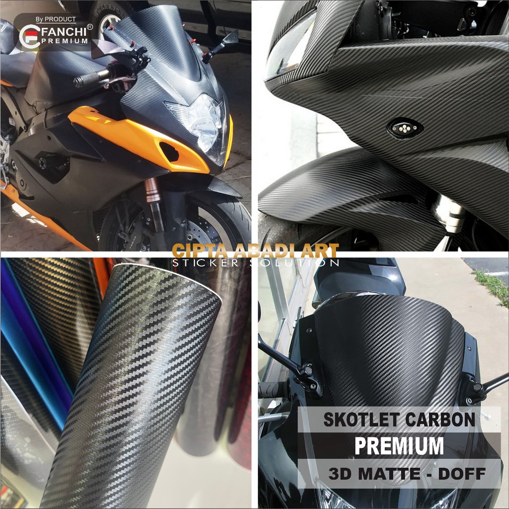 Jual Stiker Skotlet Carbon 3d Hitam Matte Sticker Karbon 3d Doff Motor