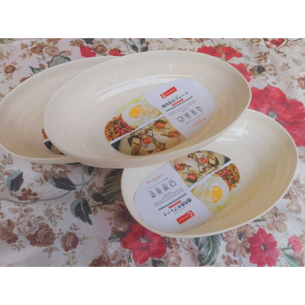 Jual CLIO - Piring Oval PUTIH 9.5 Inch / Piring Plastik Japan Series ...