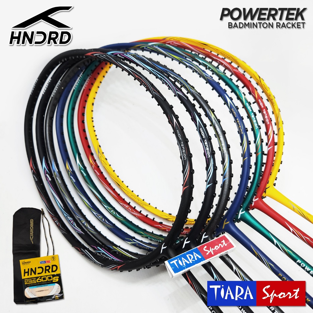 Promo New ! Raket Badminton Hundred Powertek 1000 Pro - BLK ORNGE RED