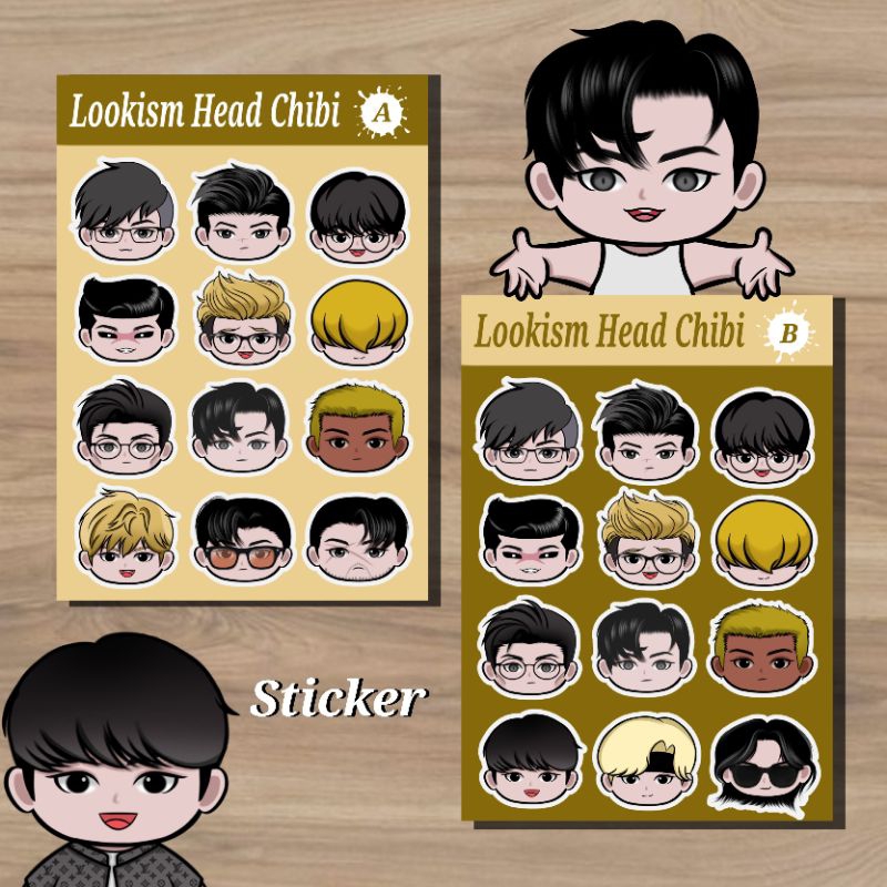 Jual Sticker Head Chibi Lookism / Stiker kiss cut / Lookism Merch ...