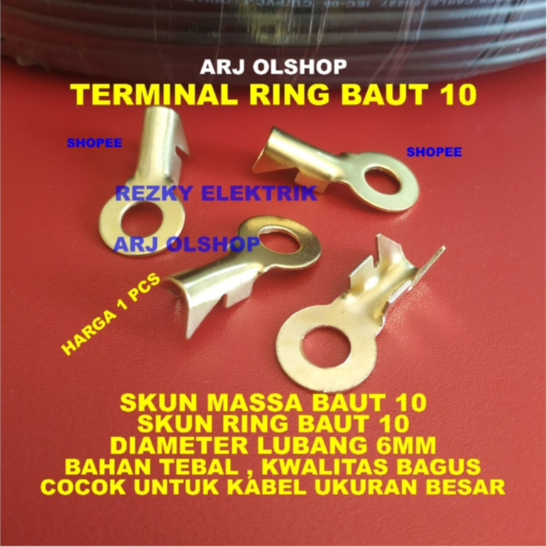 Jual Skun Aki Besar M6 Tebal Skun Ring Baut 6mm Besar Skun Kabel M6