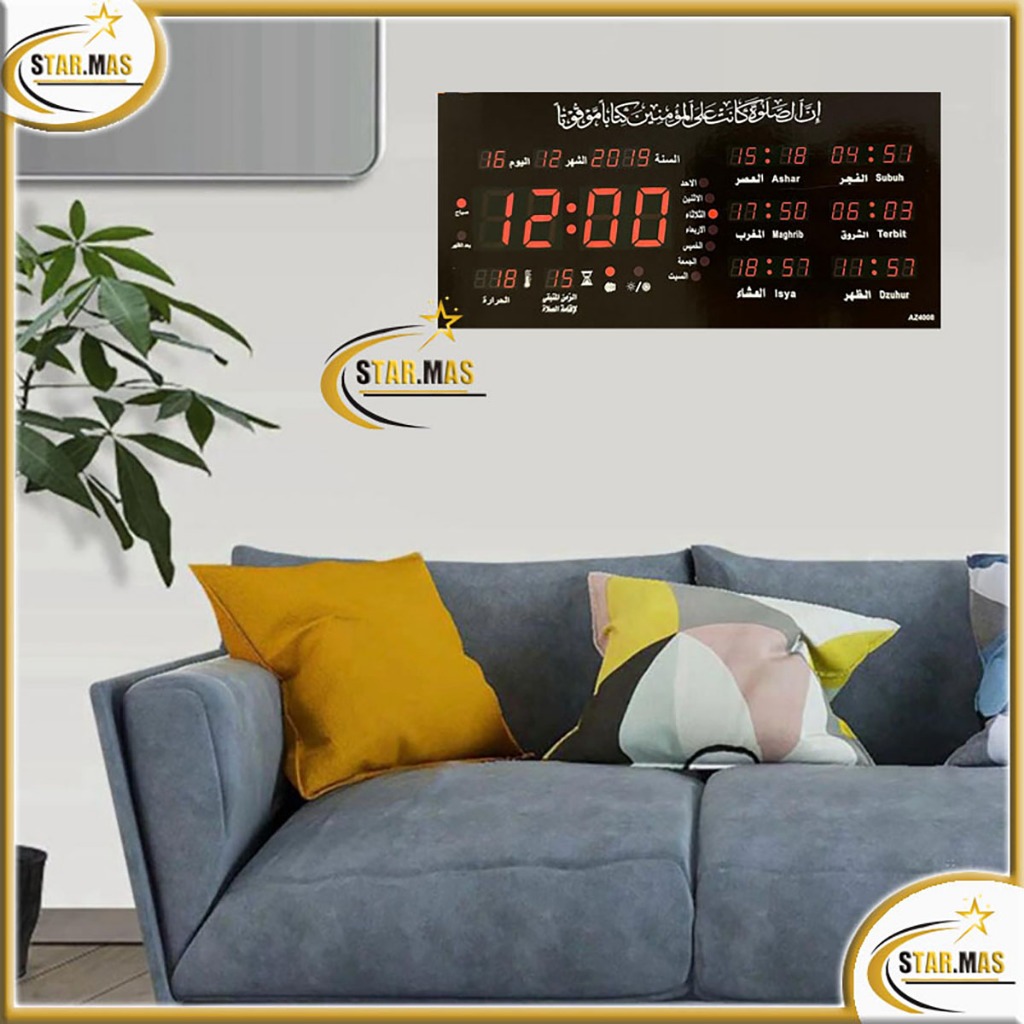 Jual Jam Digital LED Jadwal Sholat Mushola Masjid Adzan Otomatis ...