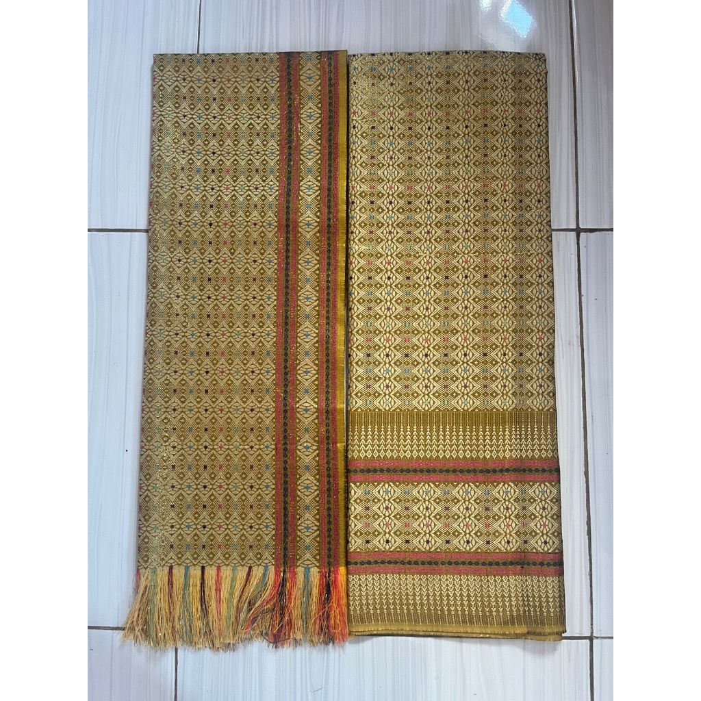 Jual Kain Songket set selendang, kain songket Palembang, kain songket ...