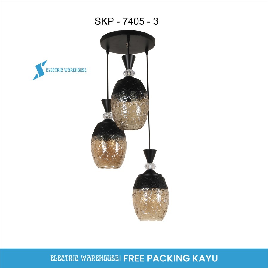 Jual LAMPU HIAS GANTUNG KAMAR RUANG TAMU MEWAH MINIMALIS SKP - 7405/3