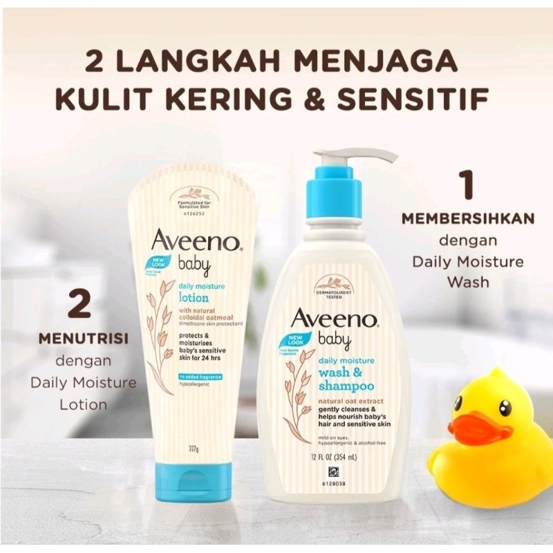 Jual AVEENO BABY DAILY MOISTURE LOTION 227GR | AVEENO BABY WASH ...