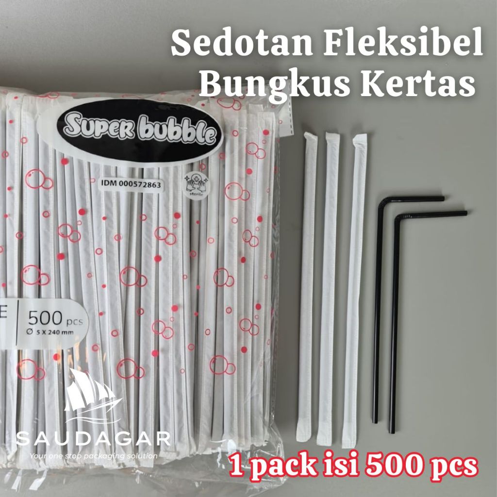 Jual Sedotan Plastik Higienis Steril Bubble Boba Flexibel