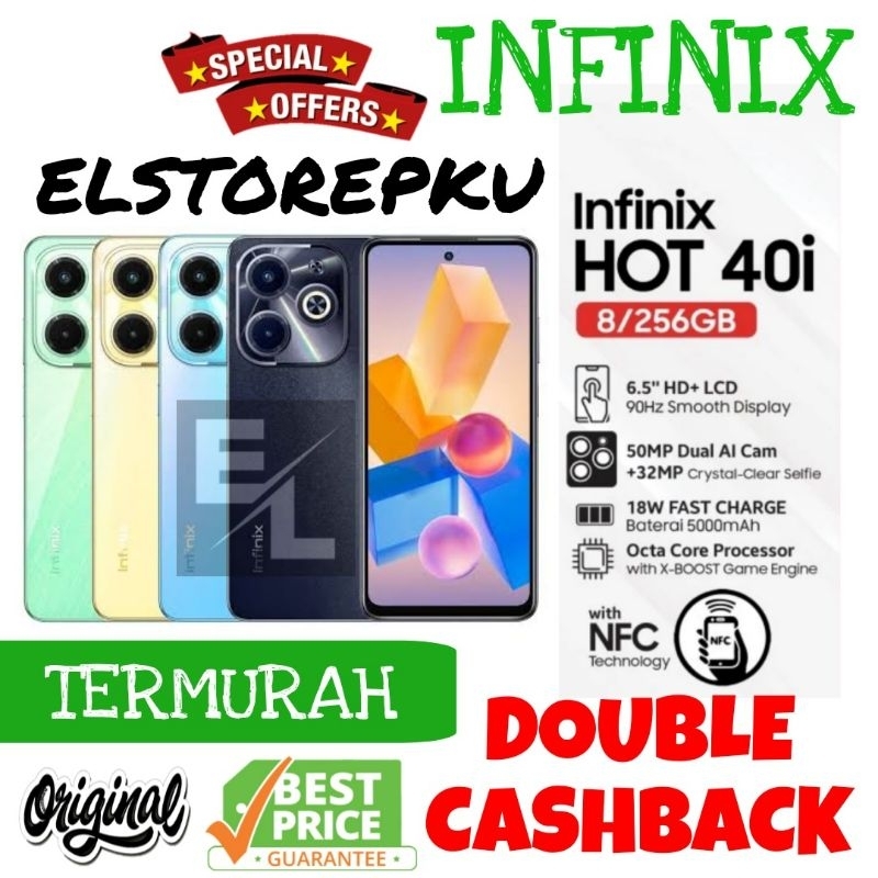 Jual Infinix Hot 40i Nfc 8256 Hot 50i Nfc 6128 Ram Up To 16gb Chipset Octacore Layar 90hz 3680