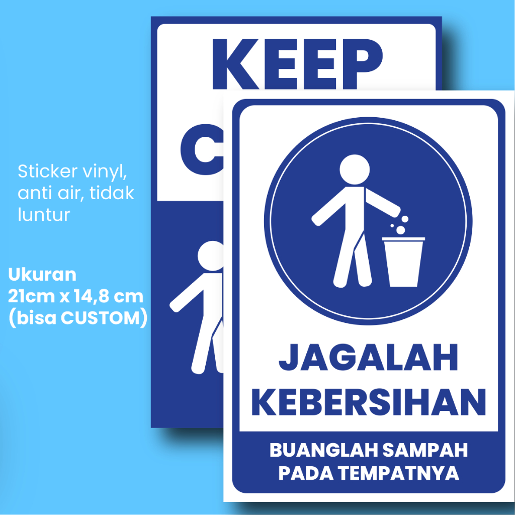 Jual Sticker Stiker Jagalah Kebersihan Buang Sampah Pada Tempatnya ...