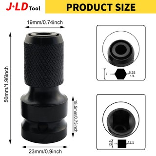 Jual JLD Socket adaptor 2Pcs Impact wrench adapter 1/2'' - 1/4'' hex ...