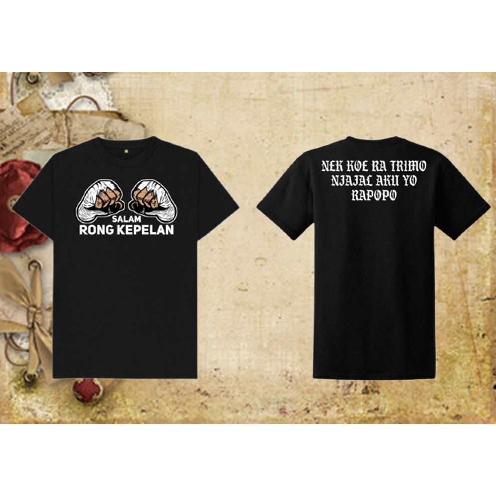 Jual Kaos Salam Rong Kepelan (Nek Koe Ra Trimo) versi HITAM ini kaos ...