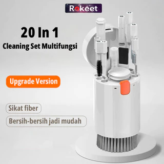 Rokeet Multifunctional 20 in 1 Cleaning Kit Multi Uses Soft Dust Removal Brush for PC Keyboard Headset Headphone