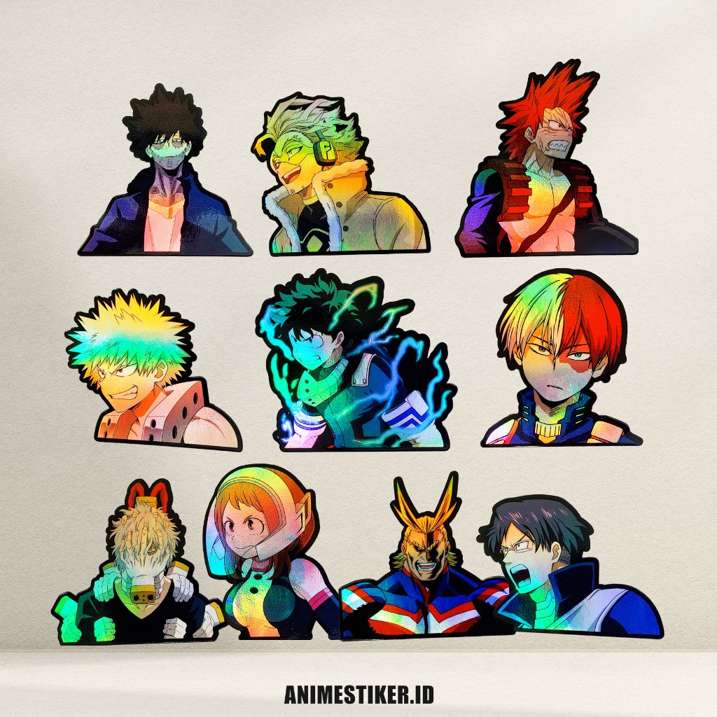 Jual stiker sticker hologram anime BOKU NO HERO stiker anime boku no ...