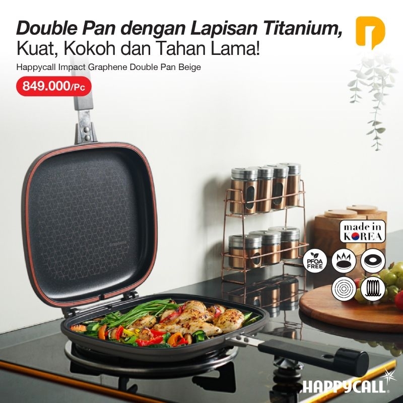 Jual Happycall Impact Graphene Double Pan | Shopee Indonesia