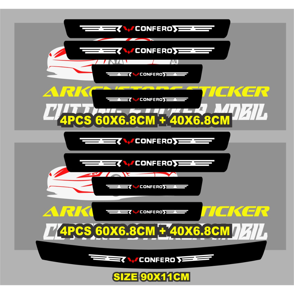 Jual 9pcs sticker sill plate carbon 3d mobil wuling confero sticker ...