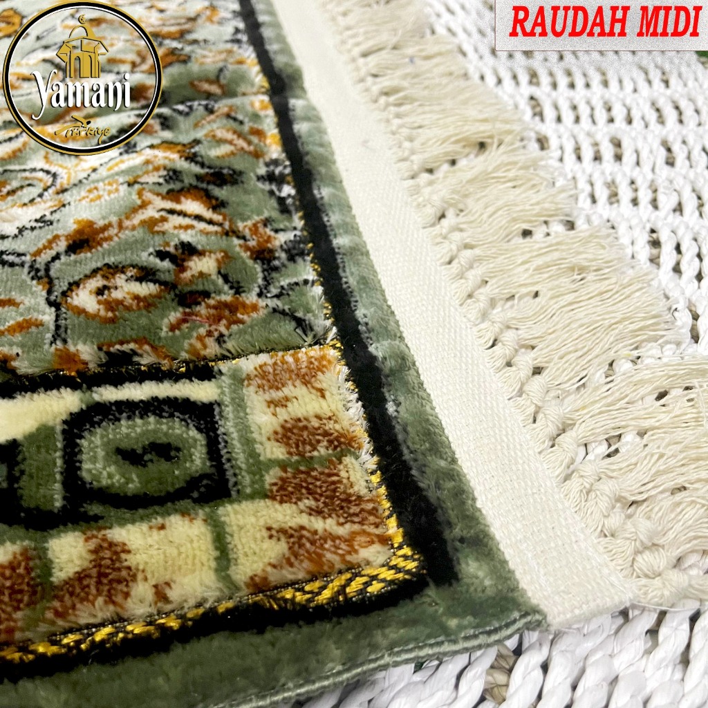 Jual Sajadah Turki Beludru Tebal Premium Motif Raudhah Ukuran medium 55 ...