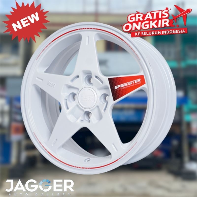 Jual Velg mobil hsr wheel tipe speedster ring 15 pcd 4x100 untuk brio ...