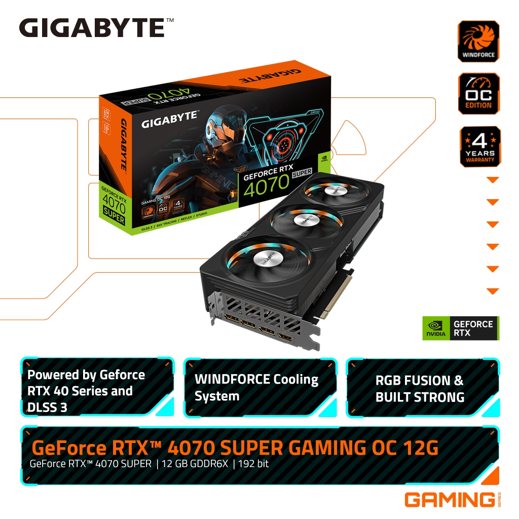 Jual Gigabyte GeForce RTX 4070 SUPER GAMING OC 12G | Shopee Indonesia