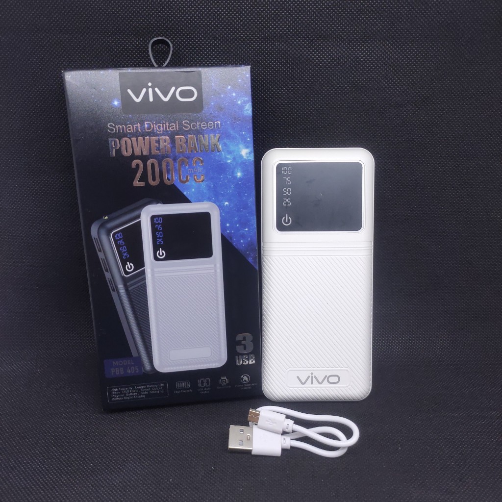VIVO Power Bank 20000 mAh Power Bank USB Smart Digital Screen Power  Bank 2000 mAh