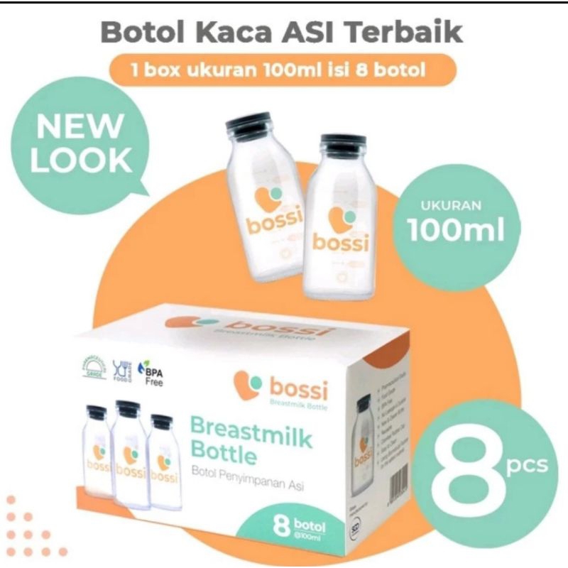 Jual 8 PCS BOSSI Botol asi kaca 50ml dan 100ml KEMENKES | Shopee Indonesia