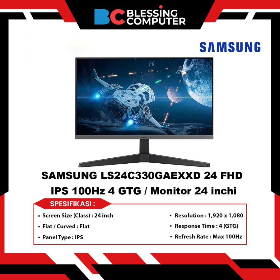 Jual SAMSUNG LS24C330GAEXXD 24 FHD IPS 100Hz 4 GTG / Monitor 24 inchi ...