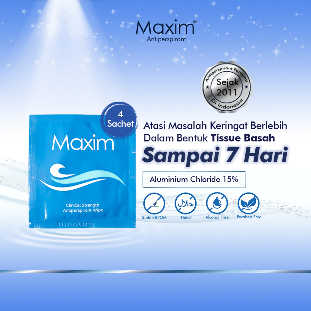 Jual Maxim Antiperspirant Wipe Antiperspirant Bentuk Tisu Sachet