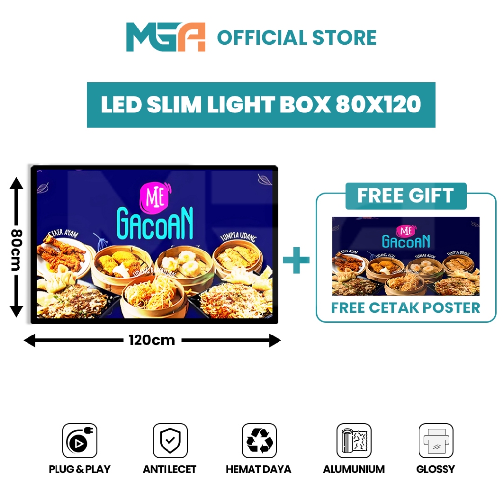 Jual Slim Light Box Led 80 X 120 Cm Frame Advertising Portable Led Menu