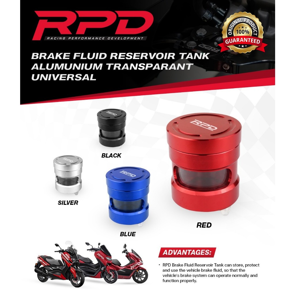 Jual Tabung Minyak Rem Rpd Transparant Brake Fluid Reservoir Tank Alumunium Universal Shopee