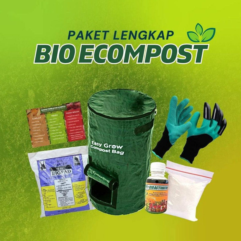 Jual Paket Komposter Bio Ecompost Lengkap Compost Bag Daur Ulang Sampah ...