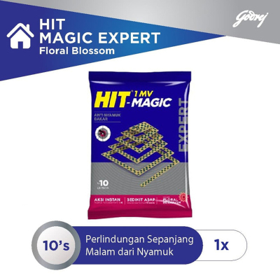 Jual HIT Magic Expert Obat Anti Nyamuk Bakar Floral Blossom 10 pcs ...