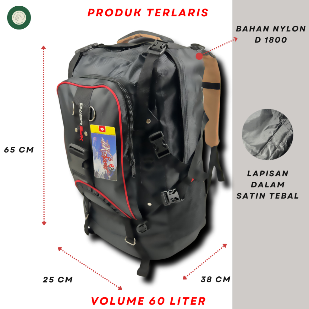 Jual Ransel Jumbo Travelling Tas Ransel Jumbo Pria Traveling 60 Liter ...