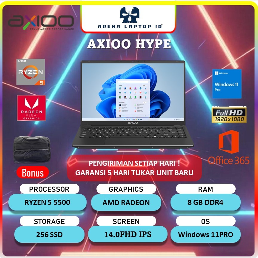 Jual AXIOO HYPE 5 RYZEN 5 5500 8GB 256GB W11PRO 14.0FHD BLU | Shopee ...