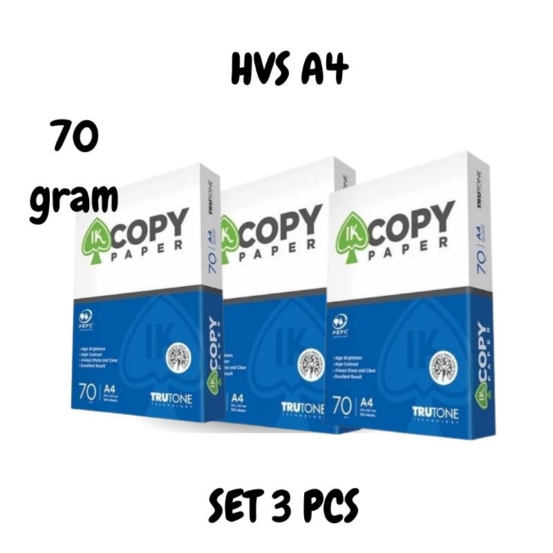 Jual kertas HVS A4 70 gram murah (3rim)/kertas print a4 210 x 297 mm