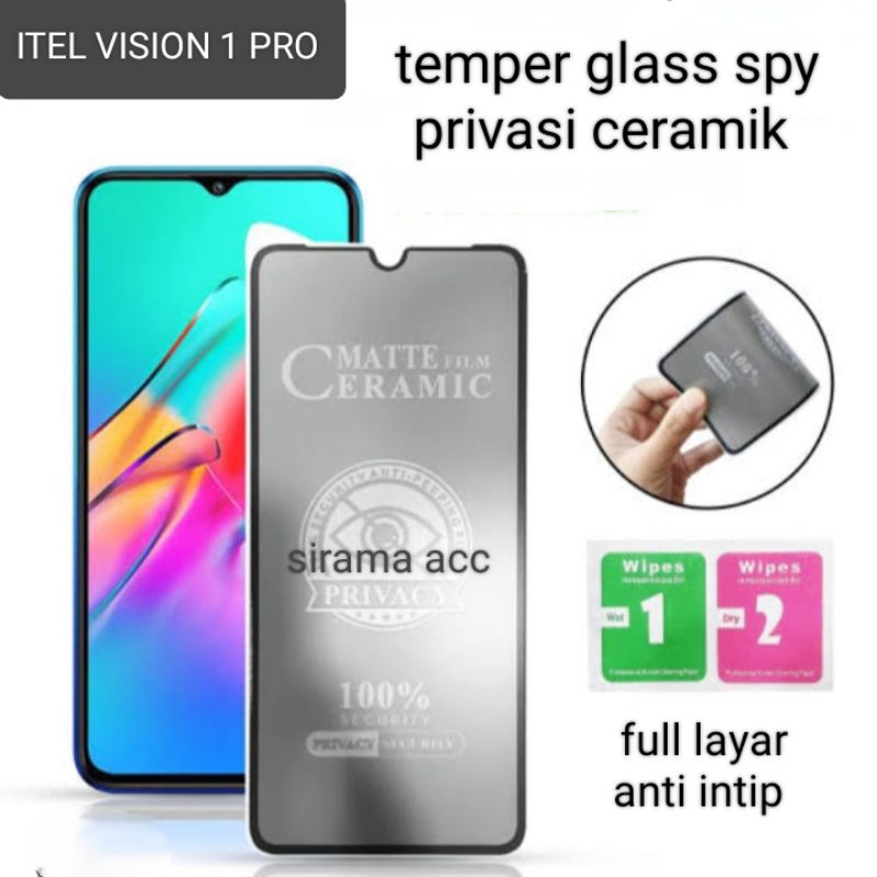 Jual ANTI GORES SPY PRIVASI ITEL VISION PRO TEMPER GLASS SPY