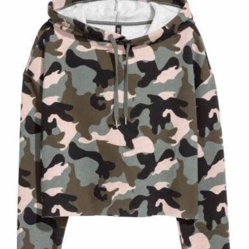 Camo Clothing Camo Cropped Hoodie H&m Jual H&M ARMY CAMO CROP