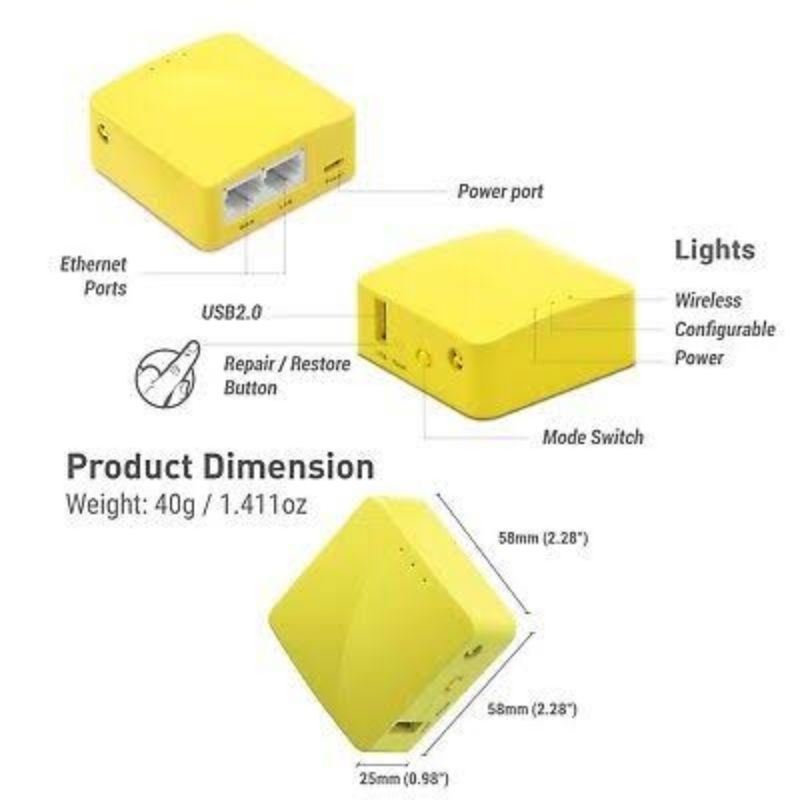 Jual GL.iNet GL-MT300N-V2 Mango Mini Smart Router OpenWrt VPN 128MB ...