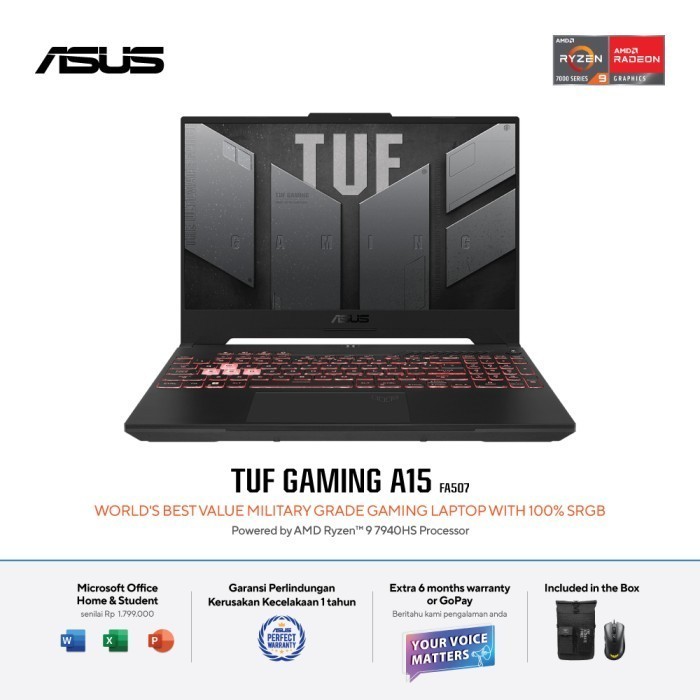 Jual ASUS TUF Gaming A15 FA507UI-R947K9M-O - Mecha Gray [AMD Ryzen 9 ...