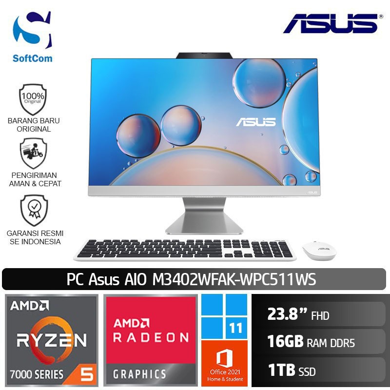 Jual Pc Asus Aio M Wfak Wpc Ws R U Gb Tb Ssd Fhd W Shopee Indonesia