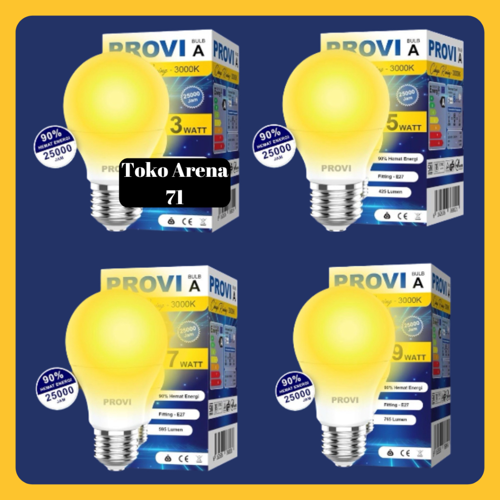 Jual LAMPU LED MURAH PROVI KUNING WARM WHITE 3 5 7 9 Watt | Shopee ...