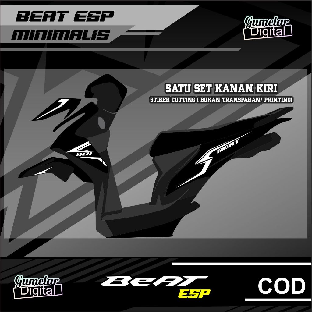 Jual CUTTING STIKER STRIPING HONDA BEAT FI MINIMALIS SIMPEL 1 | Shopee